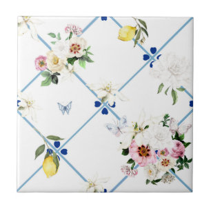 Sicilian tiles,mosaic,flowers,lemon, ceramic tile
