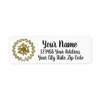 Sicilian Trinacria and Wreath Return Address Label