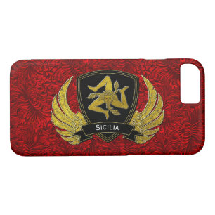Sicilian Trinacria Black & Gold Red iPhone 8/7 Case