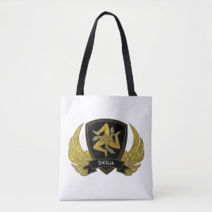 Sicilian Trinacria Black Gold & Your Colour Tote Bag