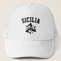 Sicilian Trinacria Black  Your Text 