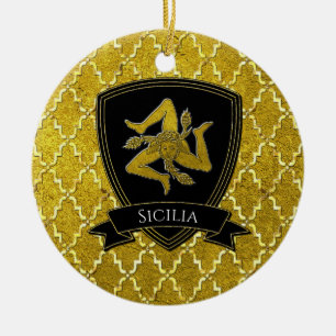 Sicilian Trinacria Ceramic Ornament