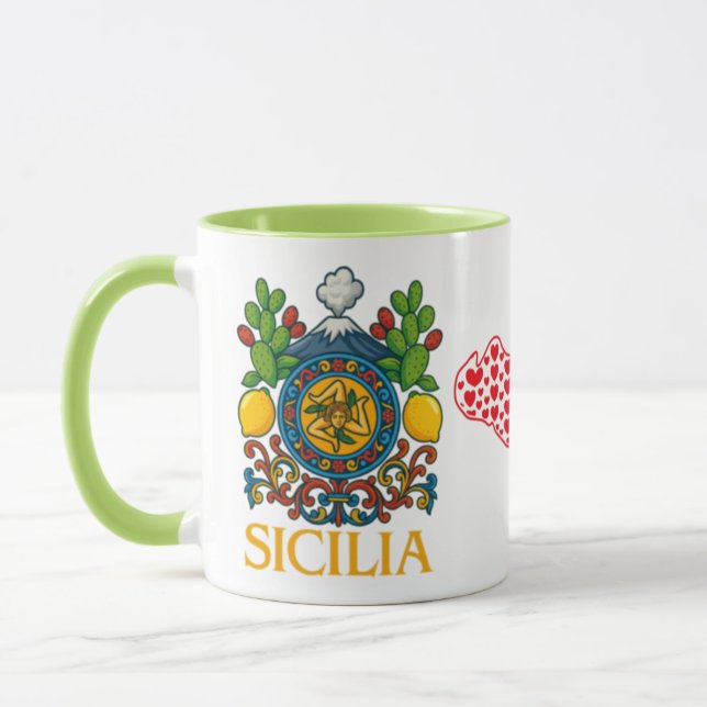 Sicilian Trinacria Design  Coffee Mug (Left)