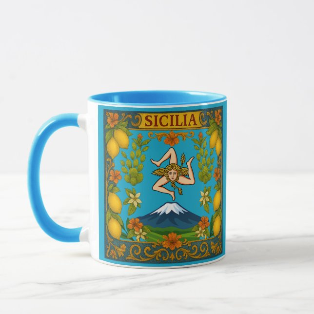 Sicilian Trinacria Design  Mug (Left)