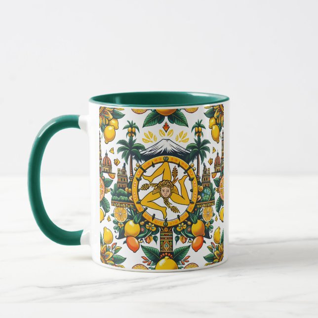 Sicilian Trinacria Design  Mug (Left)