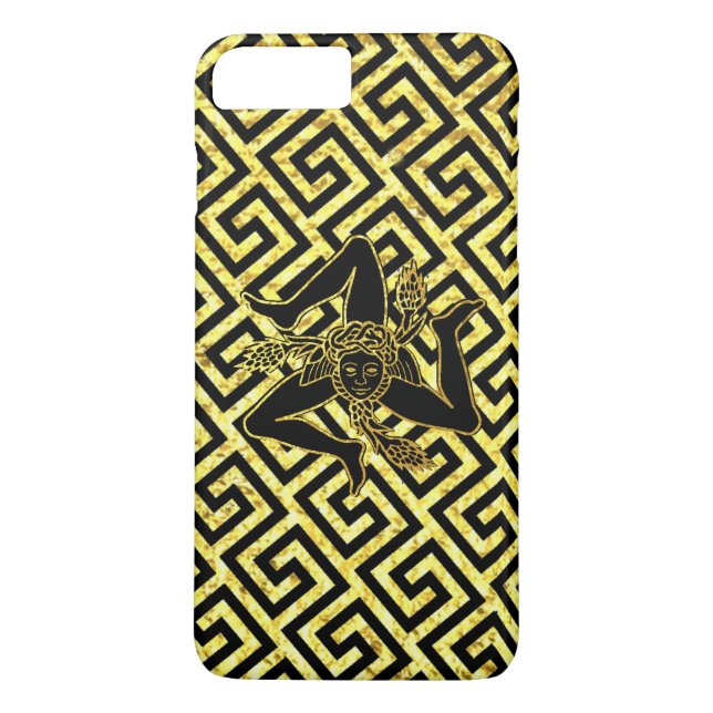 Sicilian Trinacria in Black and Gold Case-Mate iPhone Case (Back)
