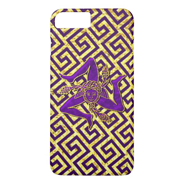 Sicilian Trinacria in Purple and Gold Case-Mate iPhone Case (Back)