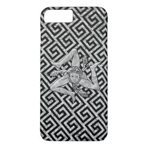 Sicilian Trinacria in Silver and Black iPhone 8 Plus/7 Plus Case
