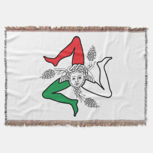 Sicilian Trinacria Medusa Design Throw Blanket
