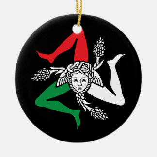 Sicilian Trinacria Medusa Emblem Italian Theme Ceramic Ornament