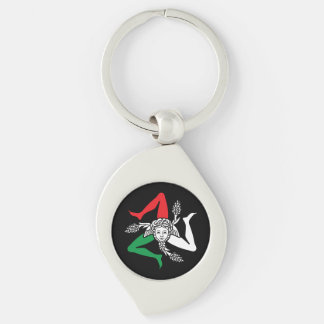 Sicilian Trinacria Medusa Emblem Italian Theme Key Ring