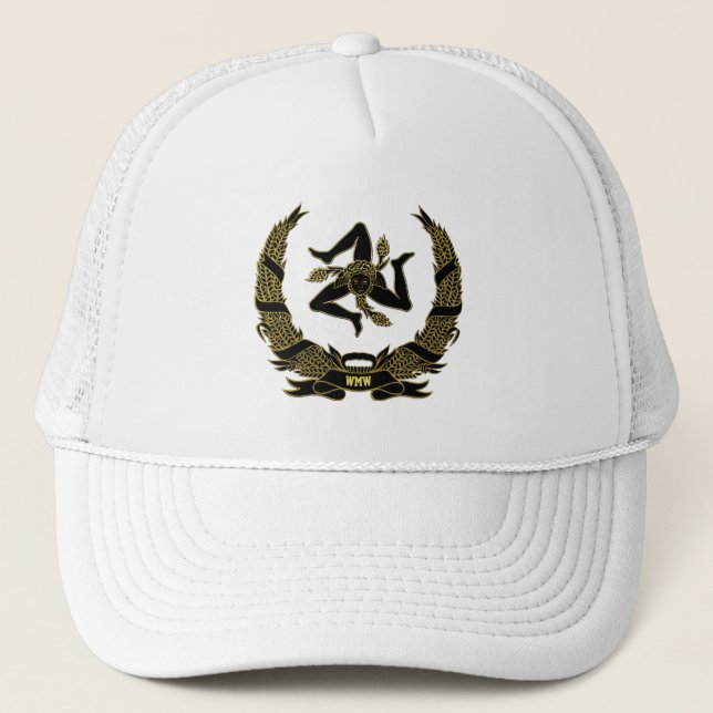 Sicilian Trinacria Personalised Trucker Hat (Front)