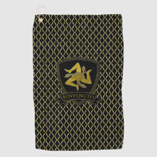 Sicilian Trinacria Quatrefoil  Golf Towel