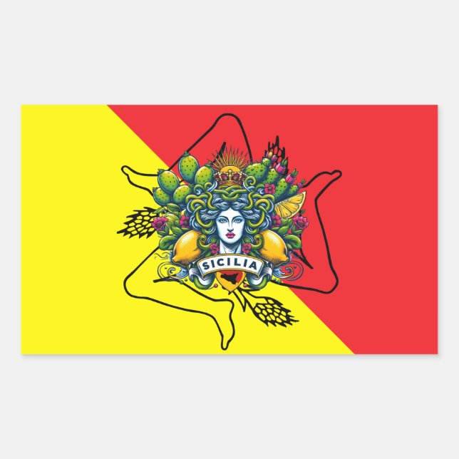 Sicilian Trinacria  Rectangular Sticker (Front)