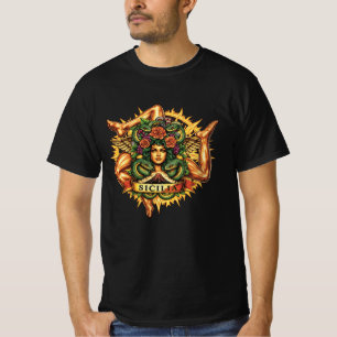 Sicilian Trinacria Tattoo Style T-Shirt