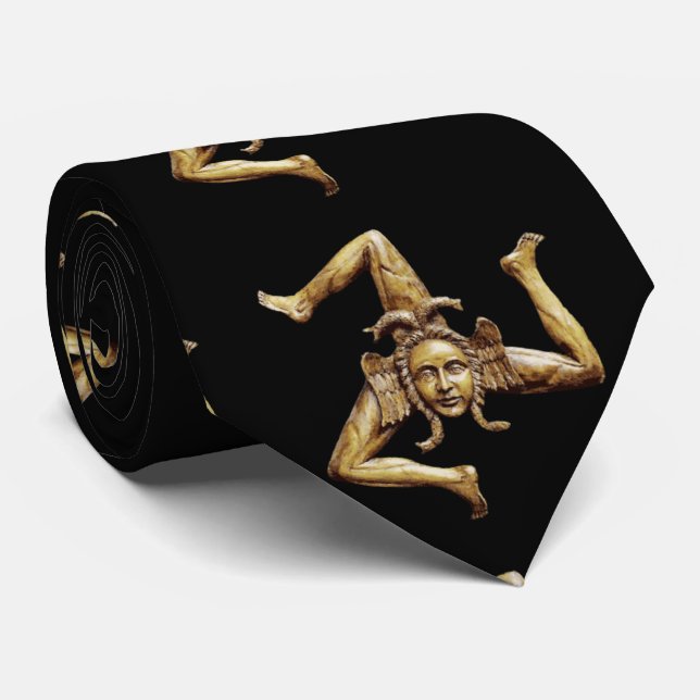 Sicilian Trinacria  Tie (Rolled)