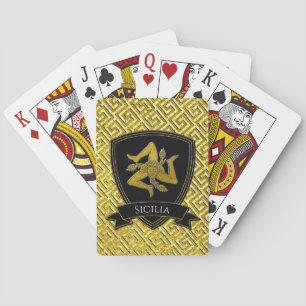 Sicilian Trinacria Your Text Playing Cards