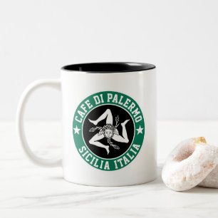 Sicilian Trinacria Your Text Two-Tone Coffee Mug
