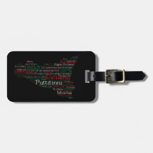 Sicilian Word Art Map Luggage Tag