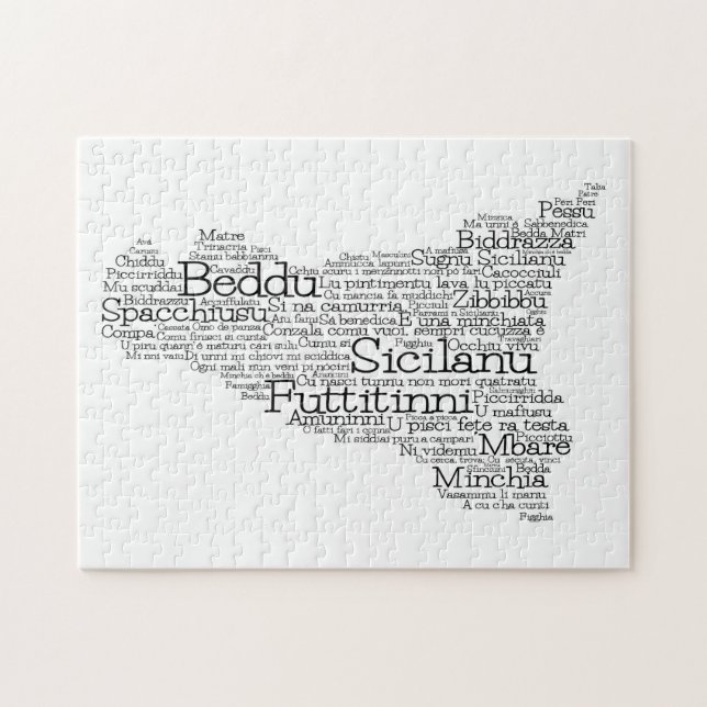 Sicilian Word Map Jigsaw Puzzle (Horizontal)