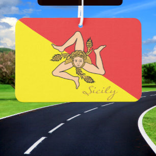 Sicily air freshener, car fresh, Sicilian Flag Freshener