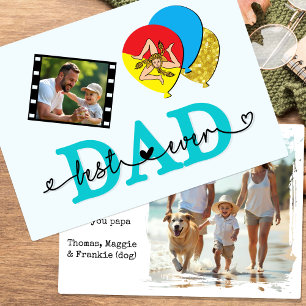 Sicily Best Dad Ever Photo Card, Flag, Father's Card