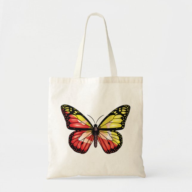 Sicily butterfly monarch flag tote bag (Front)