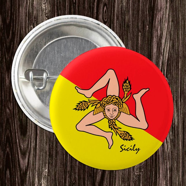 Sicily button, patriotic Sicilian Flag fashion 3 Cm Round Badge (Creator Uploaded)