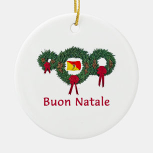 Sicily Christmas 2 Ceramic Ornament