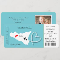 Sicily Destination Wedding Ticket Invitation