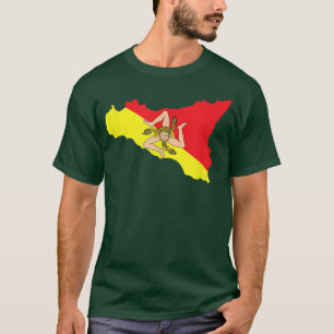 Sicily Flag Map Italy Sicilian Kingdom Italian Piz T-Shirt
