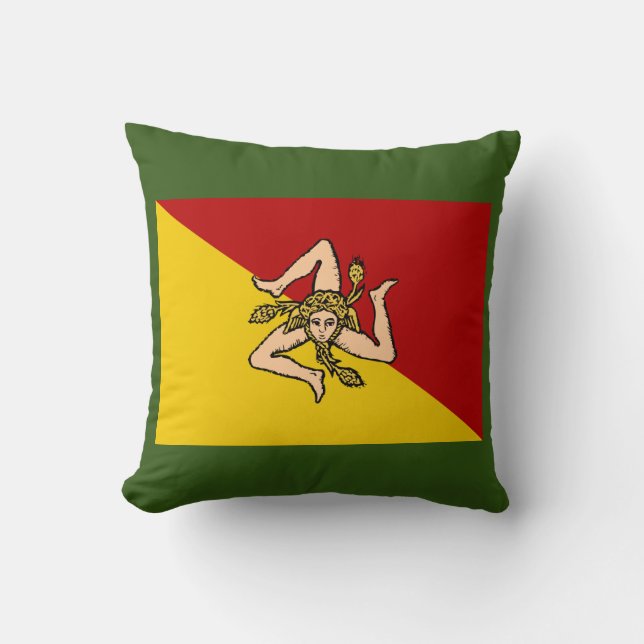 Sicily Flag Throw Pillow (Front)