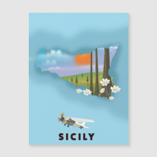 Sicily Illustrated map travel poster