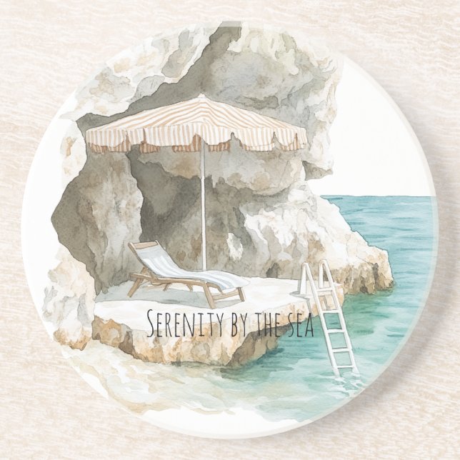 Sicily Italian Ocean Coast Coaster (Front)