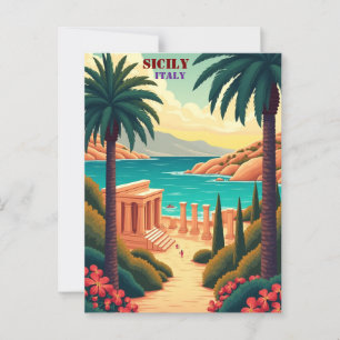 Sicily, Italy Coastal Views, Culture Charm Postcard