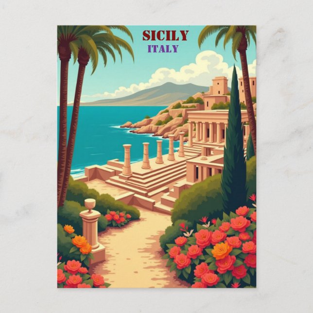 Sicily, Italy Coastal Views, Culture Charm Postcard (Front)