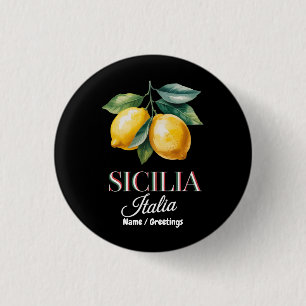 Sicily Italy Proud Sicilian Fresh Italian Lemons  3 Cm Round Badge