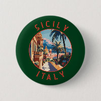 Sicily Italy Retro Distressed Circle