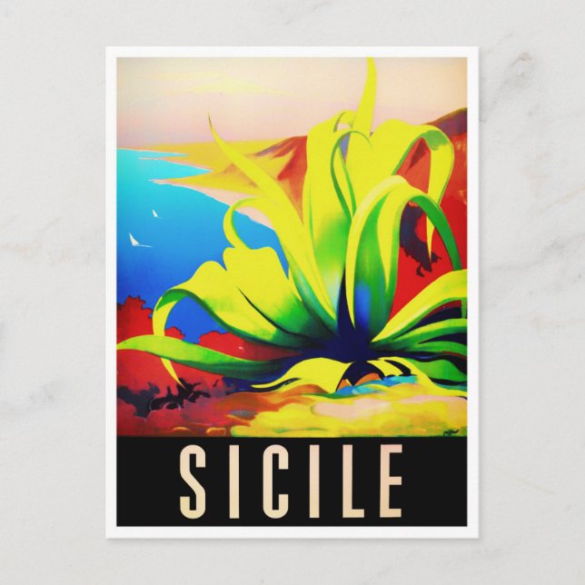 Sicily Italy vintage travel Postcard (Front)
