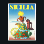 Sicily Italy vintage travel Postcard<br><div class="desc">Sicily Italy vintage travel Postcard</div>