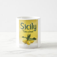 Sicily lemon vintage travel poster
