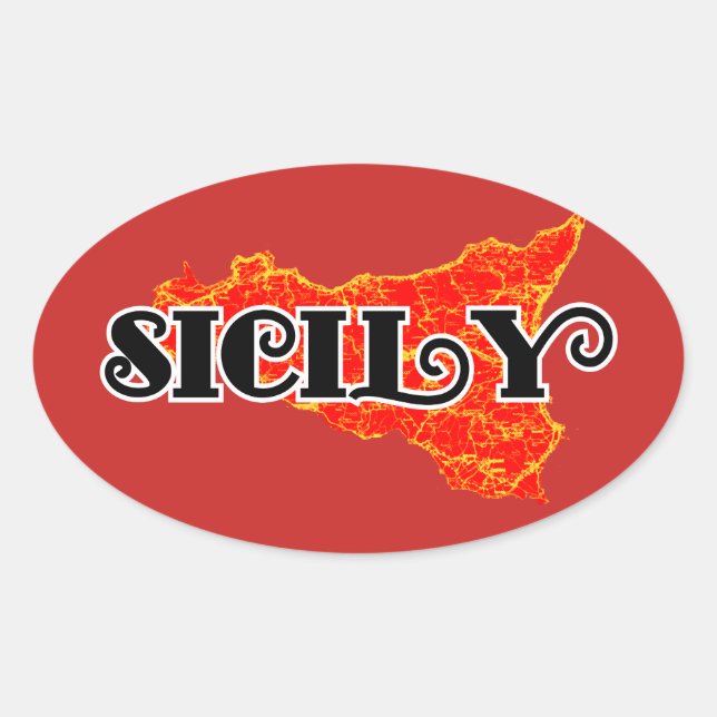 Sicily Oval Sticker (Front)