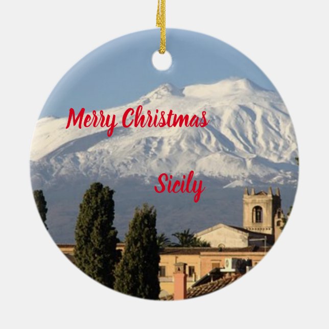 Sicily Panoramic Christmas Ornament (Back)