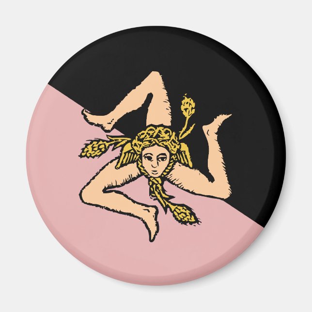 Sicily (Pink And Black), Italy flag Magnet (Front)