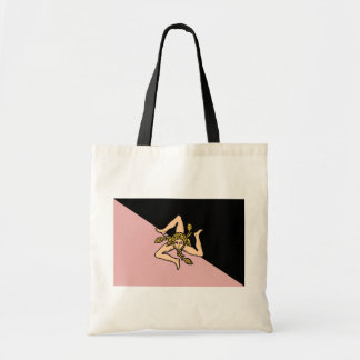 Sicily (Pink And Black), Italy flag Tote Bag