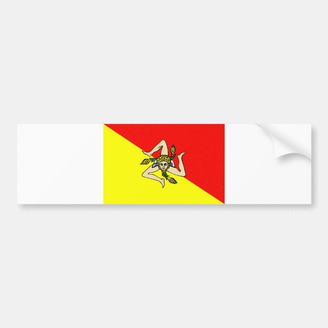 Sicily region flag italy sicilia county bumper sticker (Front)