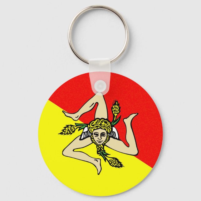 Sicily region flag italy sicilia county key ring (Front)