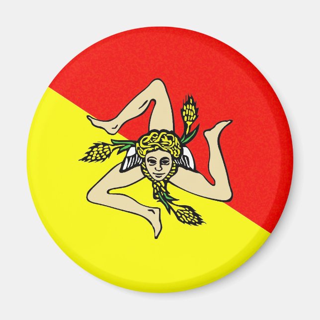 Sicily region flag italy sicilia county magnet (Front)