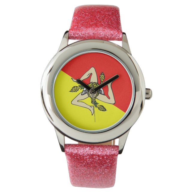 Sicily region flag italy sicilia county watch (Front)