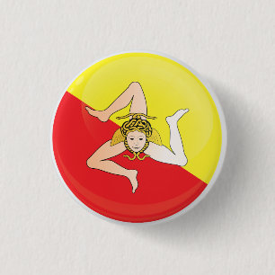 Sicily  Round Icon Flag 3 Cm Round Badge